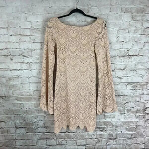 NWT Nightcap Spanish Priscilla Lace Dress Size 2 Nude Criss Cross Open Back $352